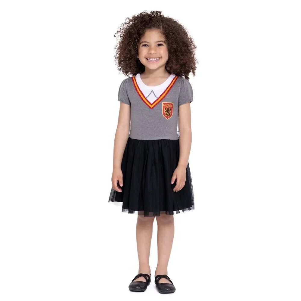 Harry Potter Gryffindor Toddler Girl Dress Up Sweater Dress Short Sleeve 12M-3T